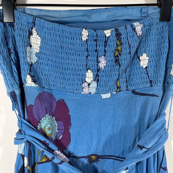 Free People Blue Floral Strapless Mini Dress Women's Small - Picture 9 of 12